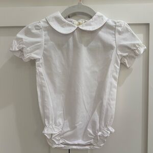 Rosalina Collections White Peter Pan Collar Ruffle Sleeve and Leg Bubble 3M